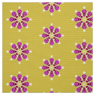 Bandana Print - gold and purple Fabric