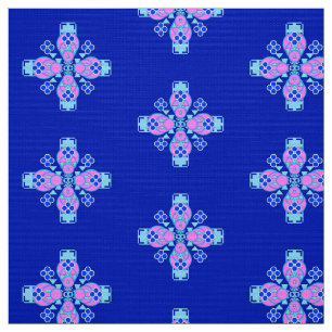Bandana Print - orchid, blue and cobalt Fabric
