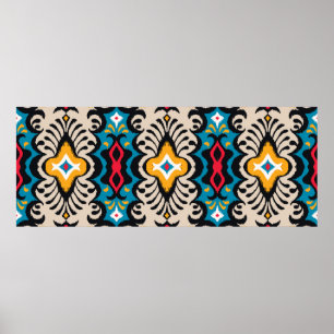 Bandana Print. seamless pattern with paisley ornam Poster