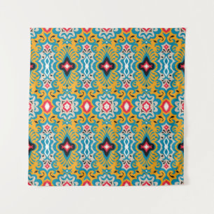 Bandana Print. Vintage seamless pattern with paisl Tapestry
