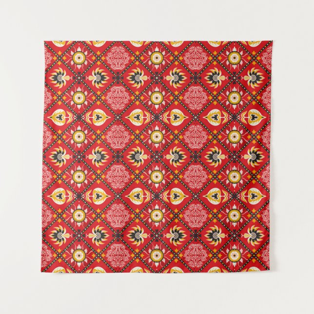 Bandana Print. Vintage seamless pattern with paisl Tapestry (Front)