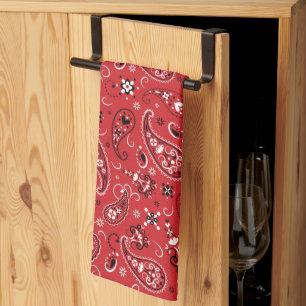 Bandana Red Paisley Kitchen Towel