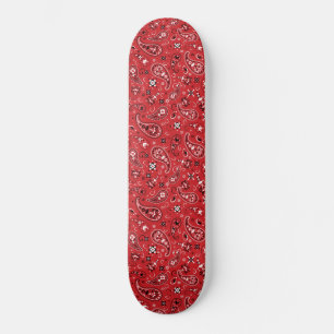 Bandana Red Paisley Skateboard