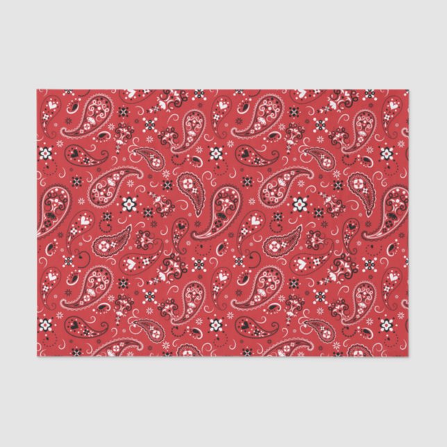 Bandana Red Paisley  Tissue Paper (Front)