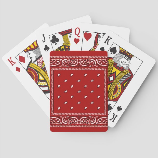 Bandana Red Playing Cards (Back)