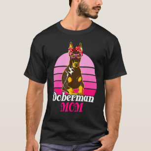 Bandana Sunglasses Doberman Mom Mother's Day Dog T-Shirt