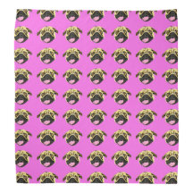 Bandana Visage de Pug Rose