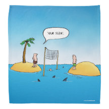 Votre Serve - Drôle Shark Volleyball Cartoon