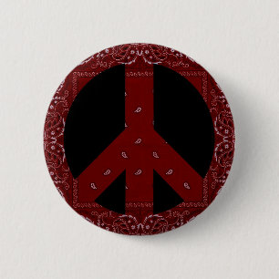 Bandanna Peace Sign 2 Inch Round Button