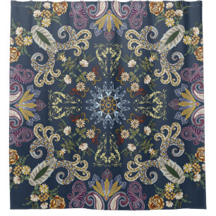 Bandanna with colourful paisley seamless pattern