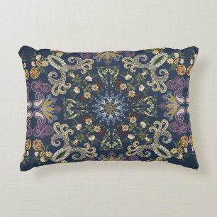 Bandanna with colourful paisley seamless pattern accent pillow
