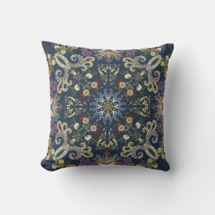 Bandanna with colourful paisley seamless pattern throw pillow