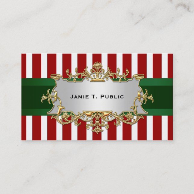 Bande blanche rouge, Ruban vert, Étiquette encadré (Devant)
