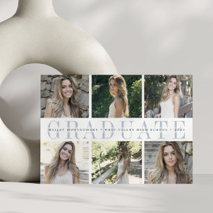 Bande centre   Six Faire-part de diplôme photo