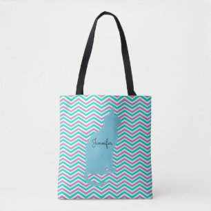 Bande Chevron Avec Chat Tout Sur Sac fourre-tout D