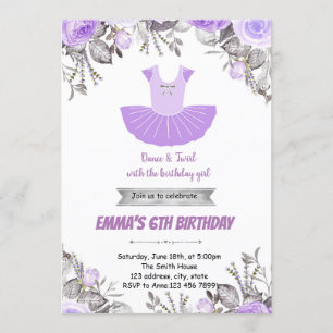 Bande de ballerine violette Invitation à la fête d