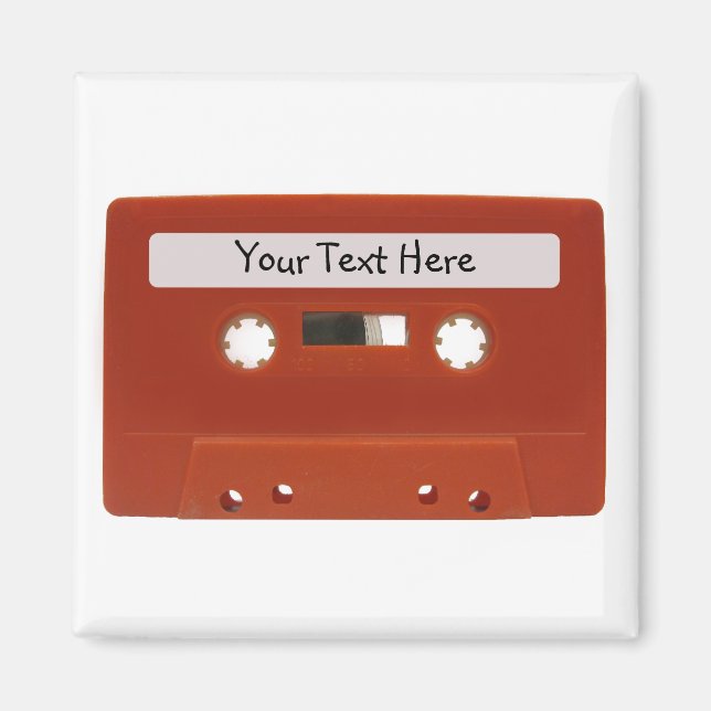Bande de cassette rouge - Magnet personnalisable (Devant)