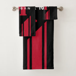 Bande de course de monogramme rouge noir