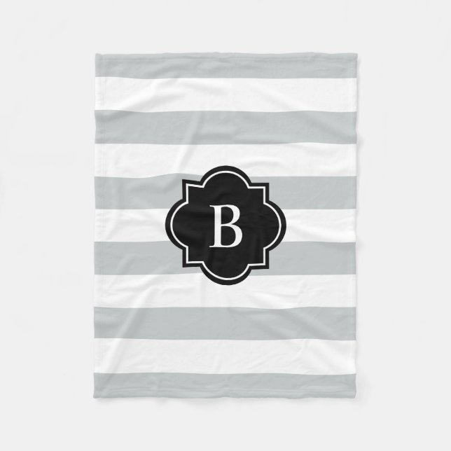 Bande de monogramme noir et gris | Couverture pola (Devant)