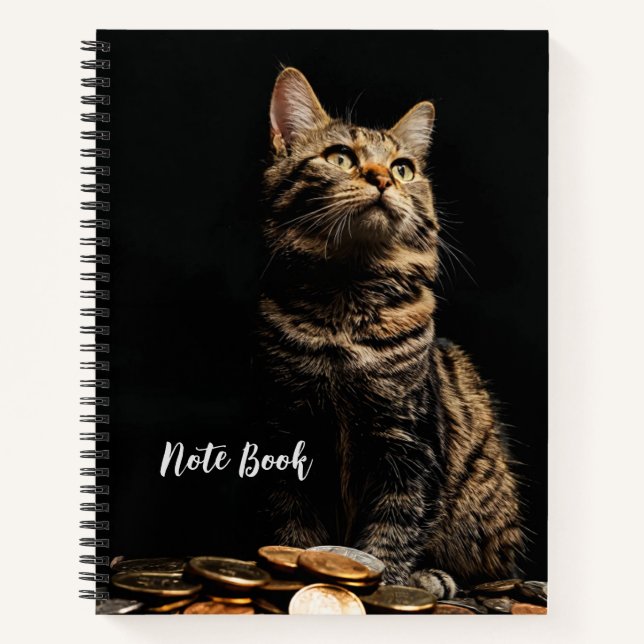 Bande de tigre Cute Chat Imprimer Carnet spiral (Devant)
