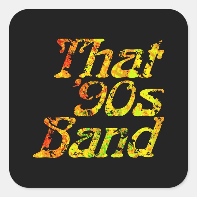 Bande des années 90 - Sticker Carré du logo Grunge (Devant)