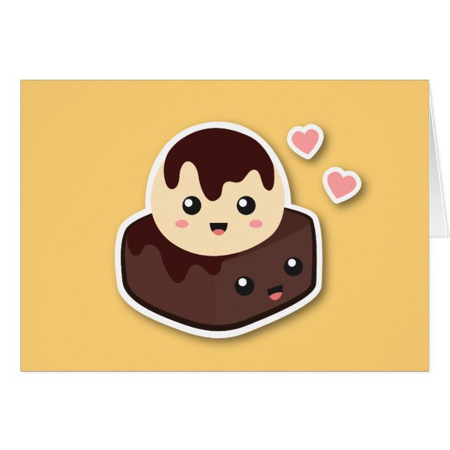 Bande dessinée de Kawaii de glace à la vanille et (Devant horizontal)