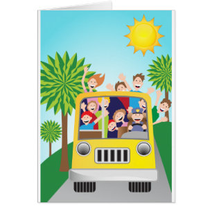 Bande dessinée de personnes d'équitation d'autobus