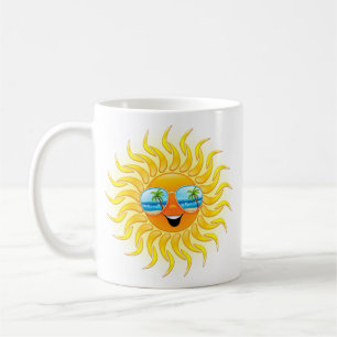 Bande dessinée de Sun d'été avec la tasse de