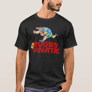 Bande dessinée d'un joueur de rugby sur un T-shirt