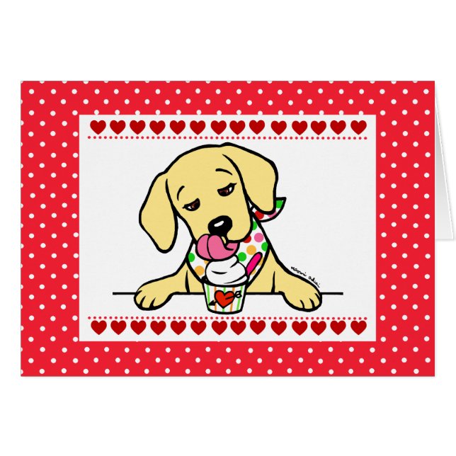 Bande dessinée jaune de crème glacée de chiot de (Devant horizontal)