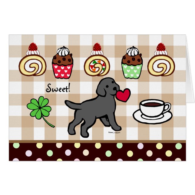 Bande dessinée noire de coeur de chiot de (Devant horizontal)