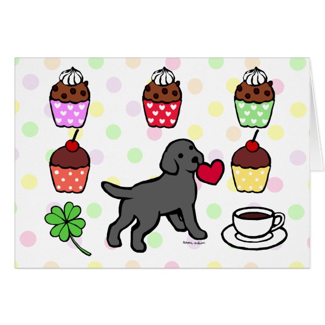 Bande dessinée noire de coeur de chiot de (Devant horizontal)
