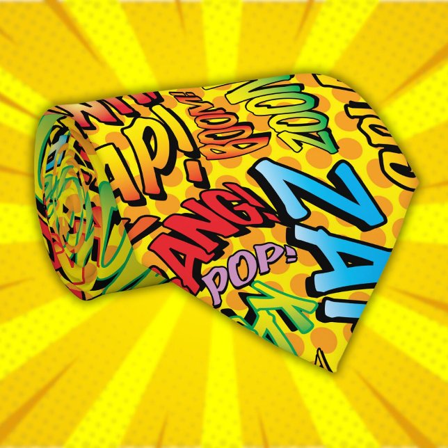 Bande dessinée Pop Art SONS Superhero Cravates (Comic Book Pop Art SOUNDS Superhero Ties)