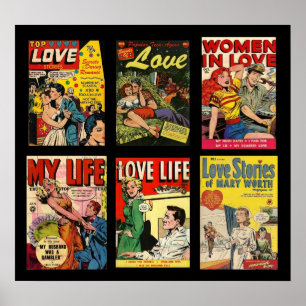 Bande dessinée poster vintage Couvre les histoires