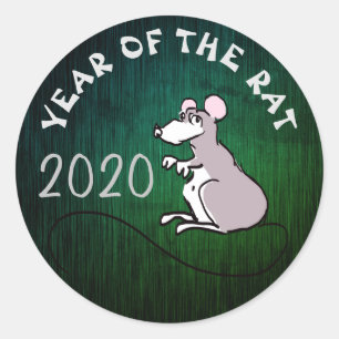 Bande dessinée Sticker rond Rat Chinois 2020