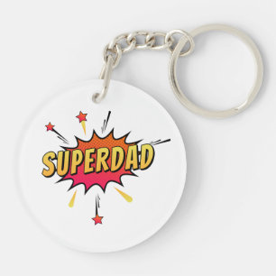 Bande dessinée Superdad Retro Pop Art  Porte - clé