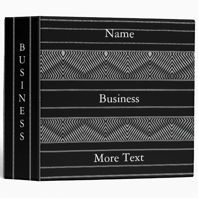 Bande diamant de style noir et blanc très Classeur (Devant/Côté)