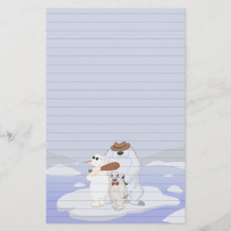 Bande d'ours blanc sur la papeterie de glace