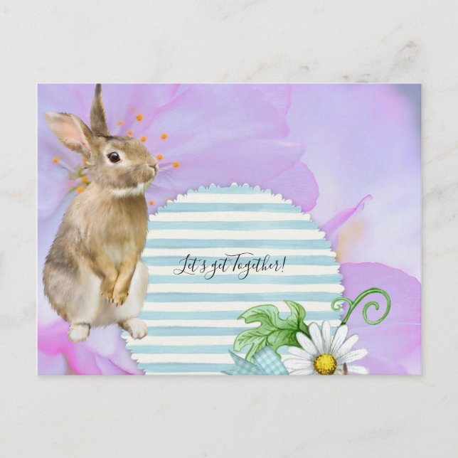 Bande florale de lapin de carte postale (Devant)