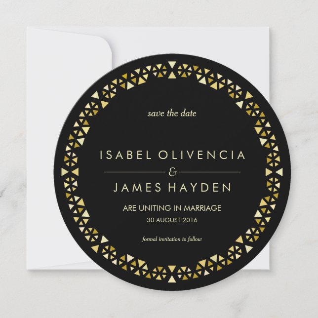 Bande Gold Encrusted Enregistrer la carte Date (Devant)