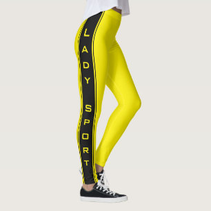 Bande latérale noire Jaune Leggings ou Choisir des
