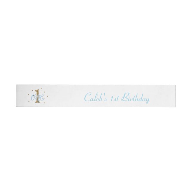 Bande Pour Adresse Blue & Gold Boys ONE 1ère fête d'anniversaire (Individual)