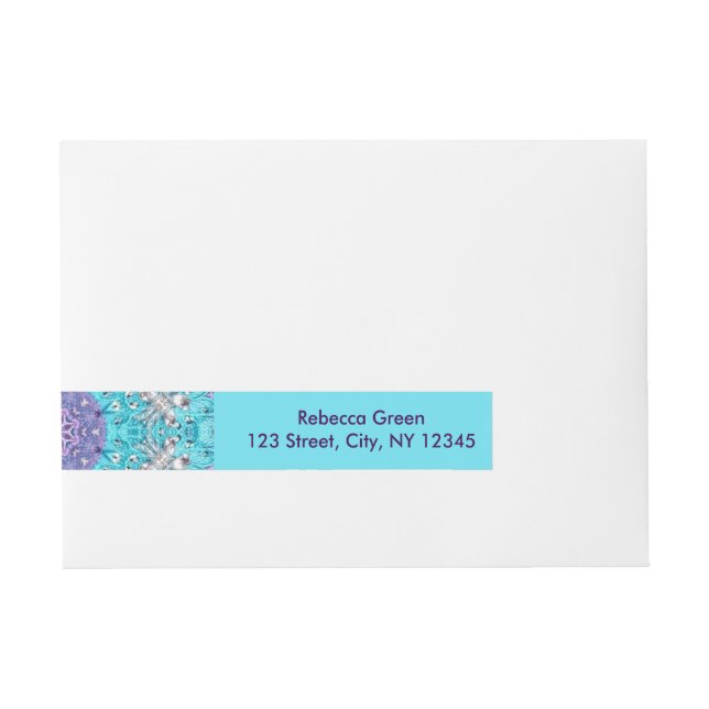 Bande Pour Adresse Broderie ethnique tzigane turquoise bleu bohème (Devant)