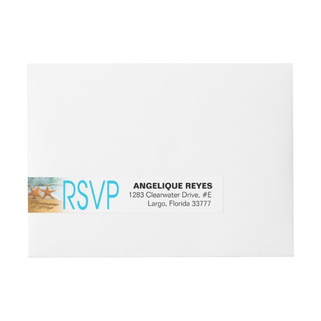 Bande Pour Adresse Charmaine et plage élégante RSVP de couples (Devant)