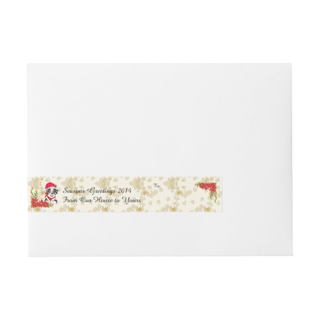 Bande Pour Adresse Chiot australien bleu w/Poinsetta de Noël de Merle (Devant)