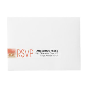 Bande Pour Adresse Couple d'étoiles de mer Plage tropicale RSVP cor