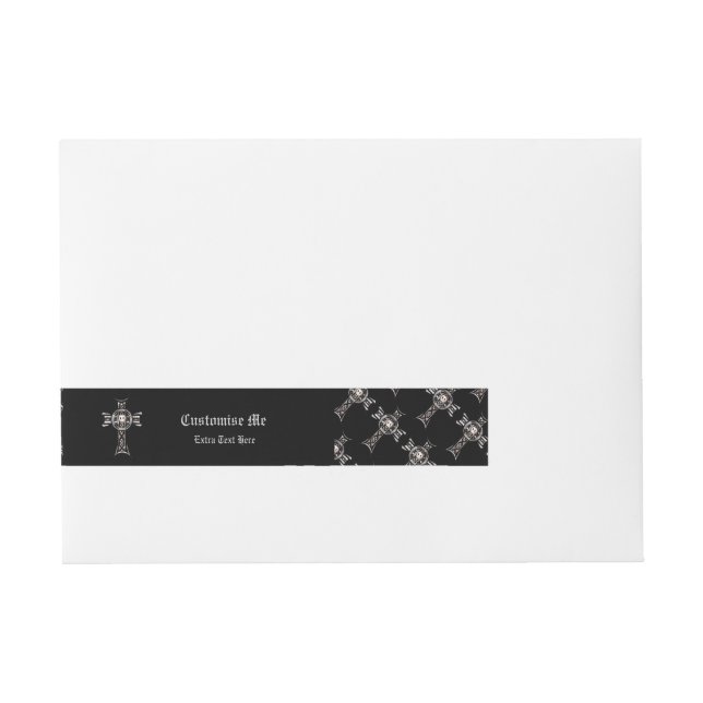 Bande Pour Adresse Croix celtique et crâne (argent) (Devant)