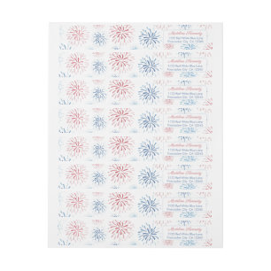 Bande Pour Adresse De Retour 4 juillet Firecracker Rouge Blanc Bleu Adresse de 