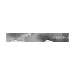 Bande Pour Adresse De Retour Adresse mono grise chic d'encre d'AQUARELLE