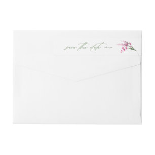 Bande Pour Adresse De Retour Aquarelle Mariage fleur sauvage blanc ID954